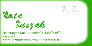 mate kuszak business card